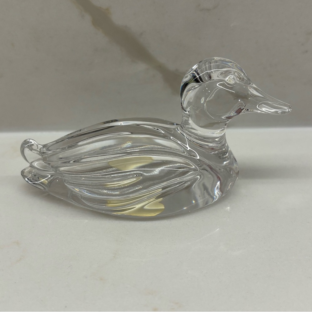 Vintage Princess House 24% Lead Crystal Duck Figurine West Germany label intact